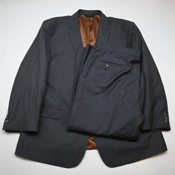 Jos A Bank 48R 38x29 Gray 100% Wool Mens Jacket Pants Suit